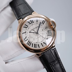 V6/발롱블루 42mm 레더밴드 에버로즈 V7