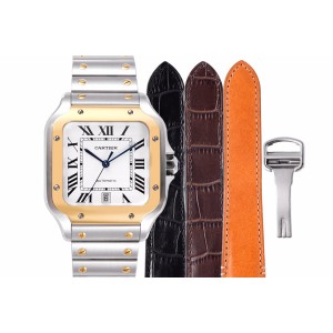 BV/까르띠에 산토스 옐로우 골드 콤비 라지