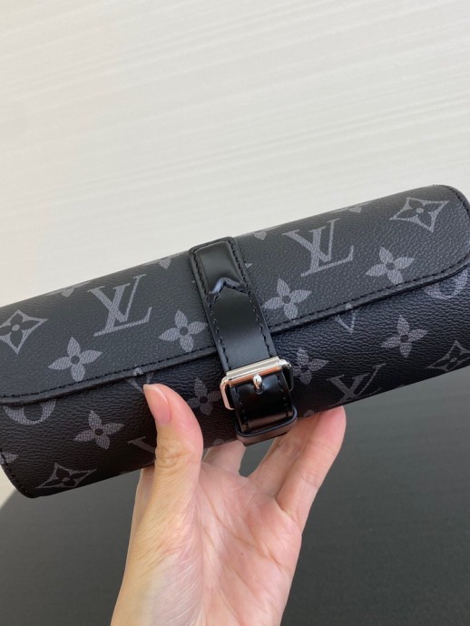 루이 비통 Louis Vuitton M43385 3 워치 케이스 Monogram Eclipse