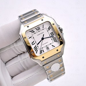 BV/까르띠에 산토스 옐로우 골드 콤비 라지 V2