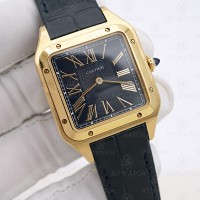 F1/까르띠에 산토스 뒤몽 라지 옐로우골드 딥블루 (개선반)